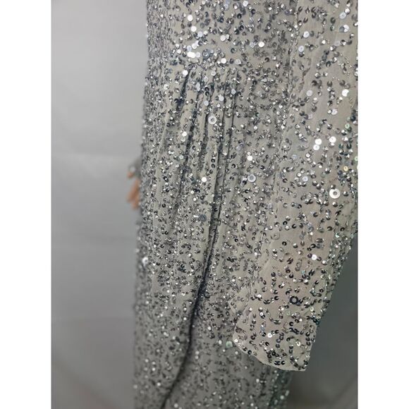 NWT Quiz GOWN SZ 14 Sequin Wrap Evening Dress, runs small, fits like a 12 - Picture 12 of 13